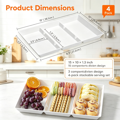 Divided Serving Tray Set