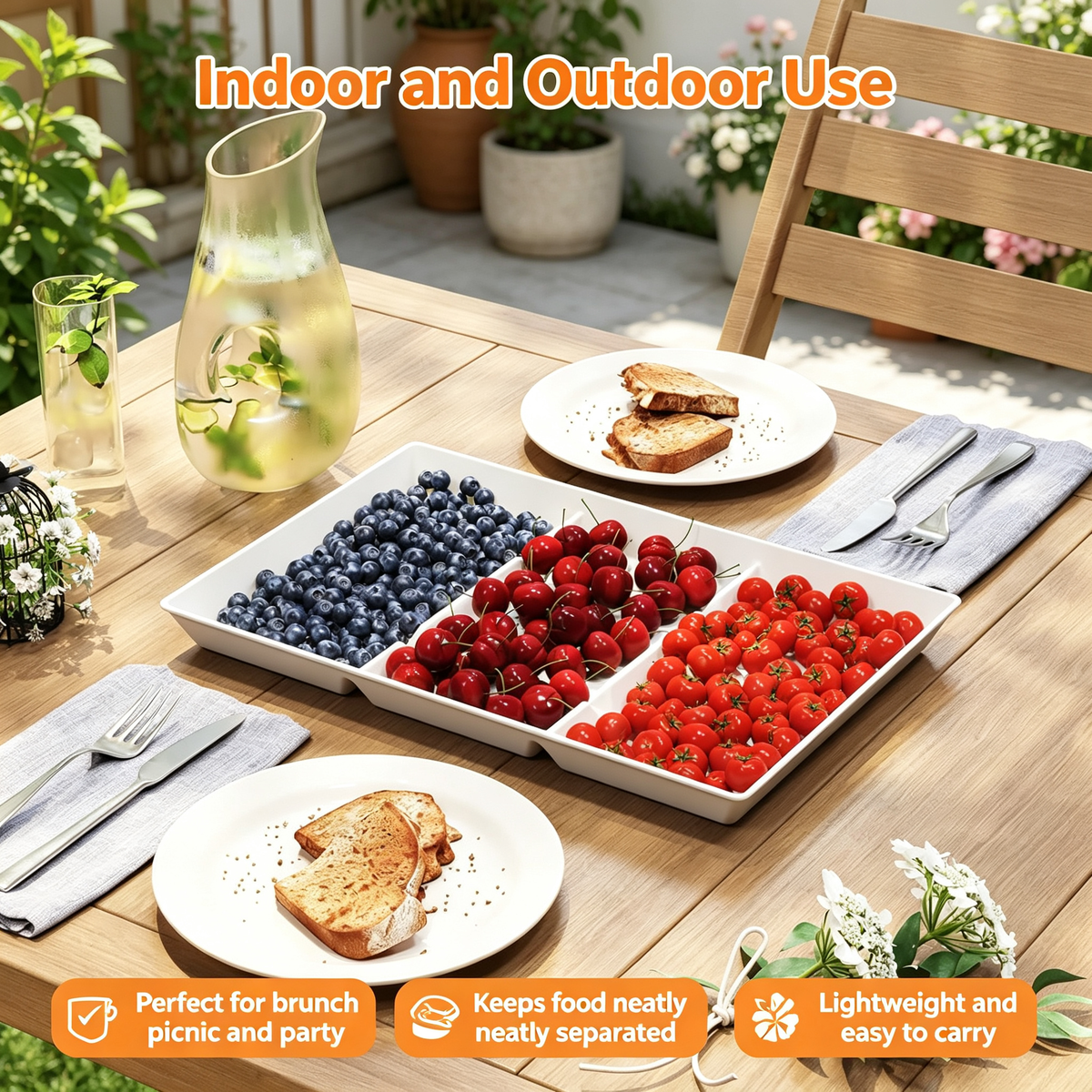 Divided Serving Tray Set
